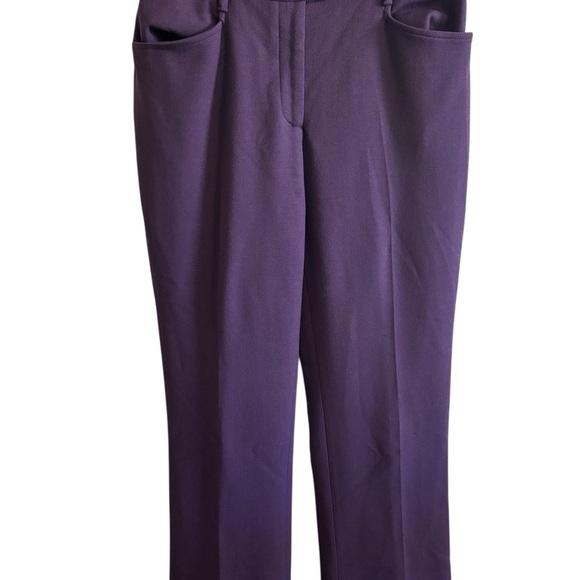 Prada Women’s Wool Blend Dress Pants Straight Leg Italy Career Formal Purple 4 - Picture 1 of 11